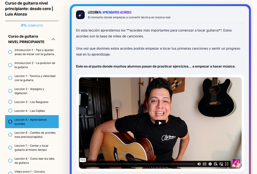 Curso de guitarra para aprender desde cero